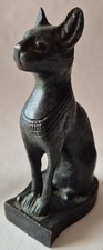 Skulptur BASTET Katze Ägyptische Katzengöttin BRONZE Punziert