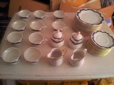 Mitterteich Bavaria Form 2000 Kobaltblau Eßservice Goldrand Porzellan Tlg.