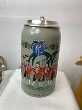Krug Augustiner Bierkrug 1988 München Krug 1 Liter Zinndeckel Sammlerkrug  (n.7)
