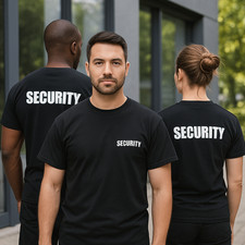 Security T-Shirt Sicherheit Shirt Event-Security - schwarz