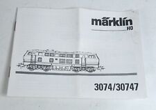 MÄRKLIN 30747 3074 Diesellok BR 218 Anleitung H0 HO Handbuch Bedienungsanleitung