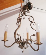 Hochw. Landhaus Schmiedeeisen Kronleuchter Hängeleuchte Hängelampe Lampe 3 flamm