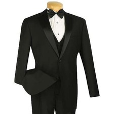 VINCI Men's Black 4pc Tuxedo
