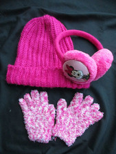 Mütze+ Ohrenschützer Minnie Maus+ Handschuhe, pink, Einheitsgröße