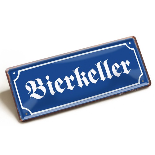 Blechschild bierkeller 28x12cm - bierkeller,