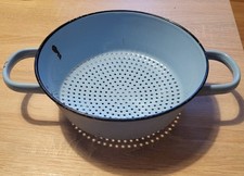 Emaillesieb alt antik mit Gebrauchsspuren Durchmesser 22 Cm