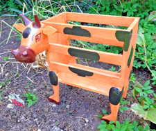 Zeitungshalter Kuh 2. Wahl Zeitungskorb Zeitungsständer Kühe Korb Box Holz Kuh