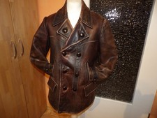 alte Kutscherjacke Thälmannjacke Lederjacke Krad-Jacke Militär Gr. ca.50