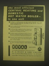 1958 Hoval Boilers Ad - The