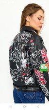 Damen Bikerjacke Kunstleder