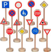 VERKEHRSZEICHEN Holz 15 Stück
