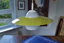 Küchenlampe antik 33 cm Schirm Glas Zitrone Leuchte Vintage x DEKO rar alt 50 er