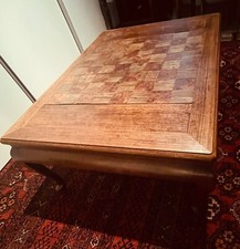 Wohnzimmertisch China alt Holz mit Schachbrett 100x76x40cm