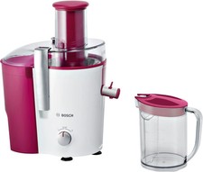 Bosch Entsafter MES25C0 700W VitaJuice XL Weiß/Cherry Edelstahl