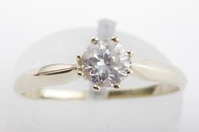 Kristall Ring Solitär 585 14k Gelb Gold Grösse 56 17,8 mm fein .