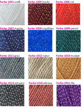 Effektgarn Lurex Garn Strickgarn 50g Ballkönigin Wolle  Glitzerwolle TOP