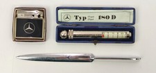 3 x Super Rarität Mercedes Benz Luftdruck-Messer Typ 180 D Feuerzeug Brieföffner