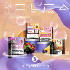 ELFBAR 600 ELFA Pods E-Zigarette E-Shisha I Liquid Pods 2x 2ml mit 20mg Nikotin