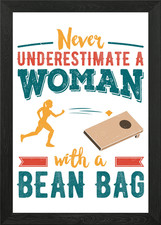 Frau mit sitzsack - frau,