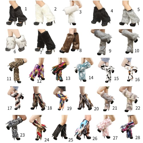 Fuzzy faux furs leg warmer - furs,