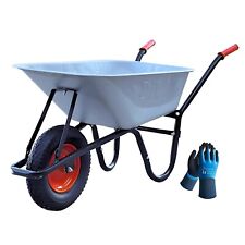 DIVID® Schubkarre 250Kg Luftreifen mit Stahlfelgen, Bauschubkarre, Gartenschubka
