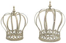 dekorative Garten Krone Dekokrone Metall antikgrau Vintage Optik 