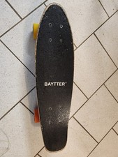 Kinder Skateboard aus Holz,  gebraucht, schwarz mit blauen Reifen von Apollo 