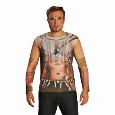 HERREN INDIANER LANGARMSHIRT Karneval Fasching Indianerkostüm Kostüm Party Shirt
