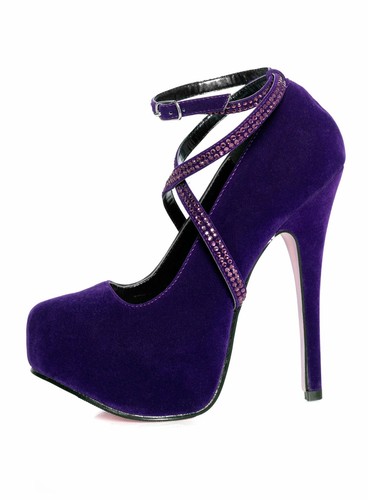 Samt high heels violett - high,