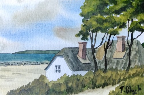 Original aquarell ahrenshoop - aquarell,