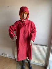 Red Raincoat PVC.  Rubber coat