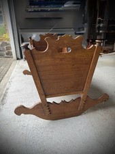 antike Baby Wiege, tropisches Edelholz mit hochwertiger Kokosfaserkern-Matratze