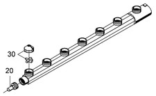 Winterhalter Wascharm unten mit 7 Düsen komplett z.B. für Spülmaschine GS41/4