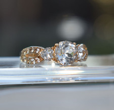 Herzring 9 kt Gold Weißtopas