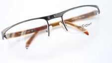 Brille Metall Herren Gestell Balkenbrille teilrandlos graphit braun Grösse M
