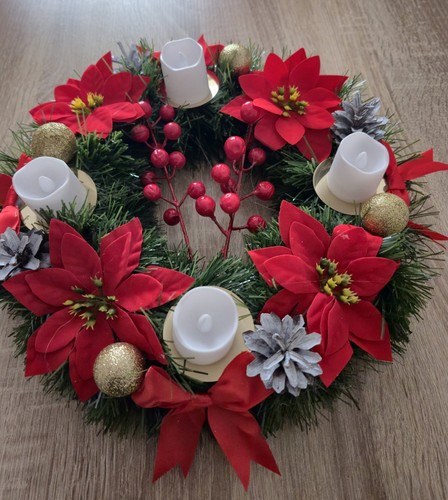 Adventskranz mit led kerzen - adventskranz, 4