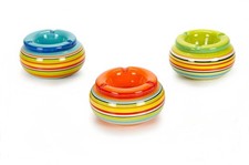 Keramik Windaschenbecher mit Deckel Ø 11cm Sturmaschenbecher bunter Aschenbecher