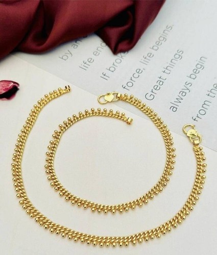 Fußkette damen vergoldet - fußkette,