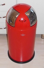 Wesco Mülleimer Push Two rot zwei Kammern Klappe Mülltrennung H 75,5 cm Pushboy
