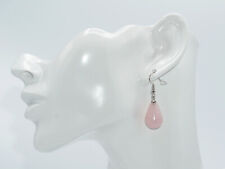 Elegante Ohrringe mit Rosenquarz-Tropfen