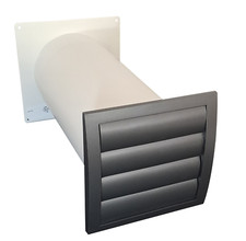 Mauerkasten Ø125 Edelstahl Teleskoprohr Abluft Dunstabzug Küche Lamellen