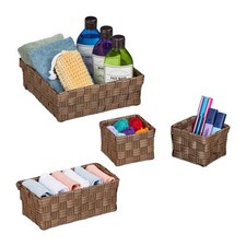 Aufbewahrungskorb Badezimmerkorb Flechtkörbchen Bad-Organizer Kunststoff