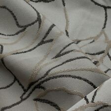 Vorhangstoff Dekostoff Blätter anis braun Restposten