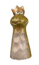 Gartenstecker Frosch Keramik Zaunhocker Deko Teich Skulptur Figur Froschkönig