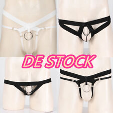 DE Sexy Herren Slips Schritt Offen String Tanga Jockstrap mit O-Ring Unterwäsche