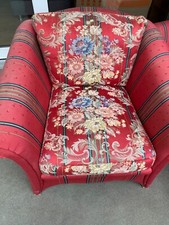 Vintage Sessel aus den 60/70 Jahren in rot mit Blumenmuster