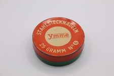 alte Blechdose Stecknadeln Stahlstecknadeln Vintage Sammler Ymme 25g Nr. 6
