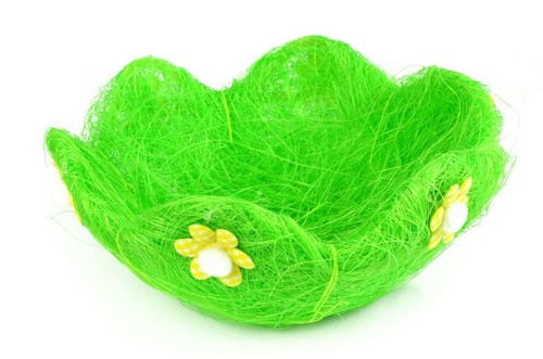 Deko korb aus ostergras - deko-korb,
