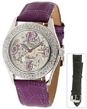 Damenuhr Edelstahl Automatikuhrwerk Wechsellederarmband X224