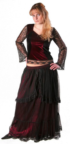 Velvet shirt lace sleeves